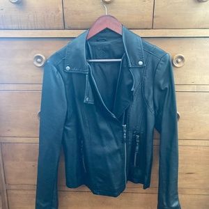 Vegan/faux leather moto jacket